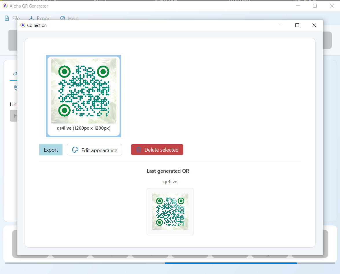 QR CODE ALPHA Desktop – Sammlung