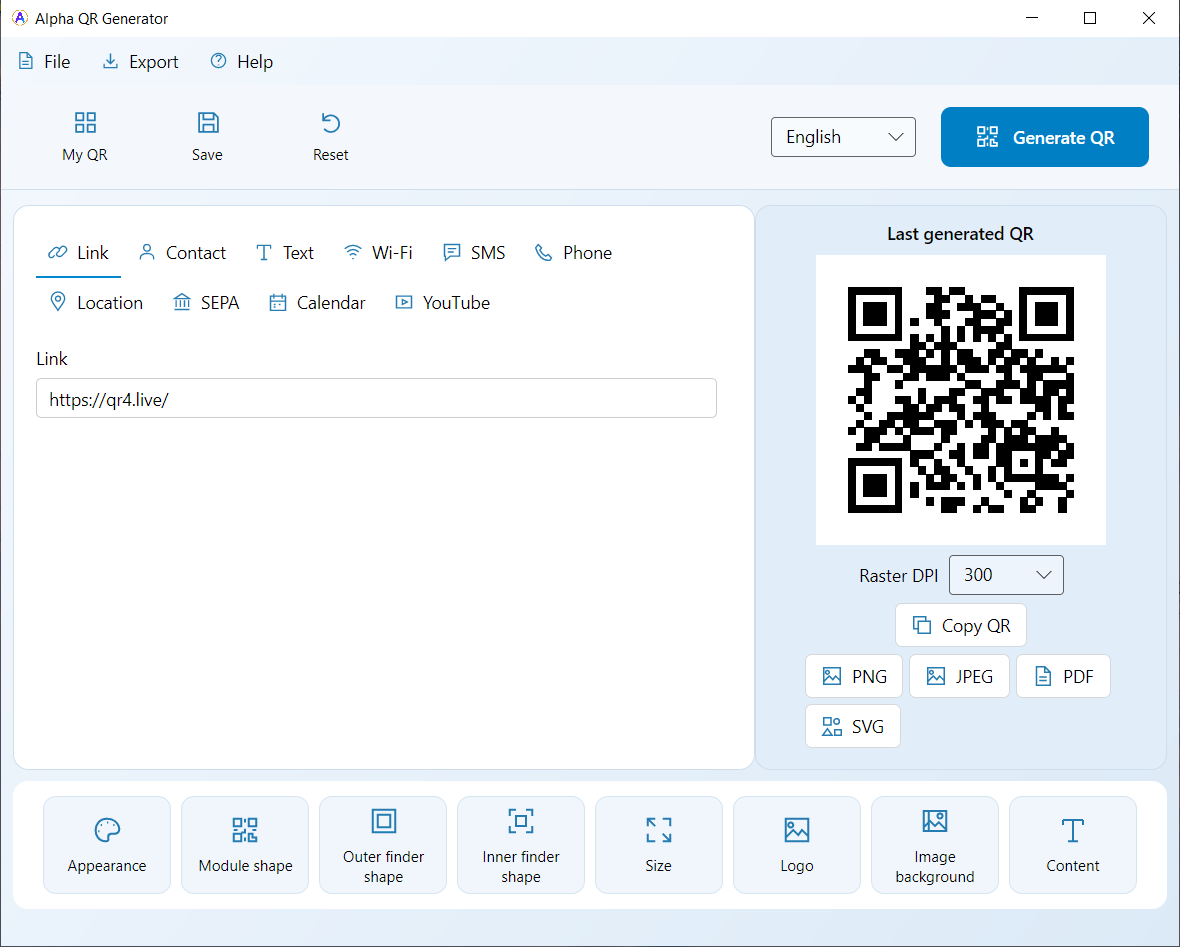 QR CODE ALPHA Desktop